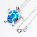 Unique Charm Turtle Pendant Necklace Opal Jewellery Necklace