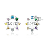 Love Amout Round Stud Earrings