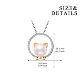 Wholesale Fashion 925 Sterling Silver Jewelry Necklace Pearl Cat Necklace