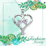 Engraved: my friends my sisters necklace double heart pendant necklace
