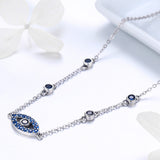 S925 Sterling Silver Magic Eye Pendant Necklace White Gold Plated Zircon Necklace