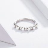 Pearl Stackable Ring for Women Sterling Silver 925  Wedding and Engagement Jewelry