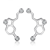Serotonin Dopamine CZ Stud Earrings