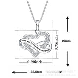 S925 Sterling Silver Personality Love Ribbon Necklace Female Jewelry Clavicle Chain Pendant Cross-Border Special