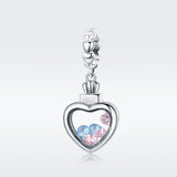 S925 Sterling Silver Zirconia Memory Bottle Charms