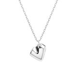 925 Sterling Silver Necklace Korea Dongdaemun Popular Necklace Irregular Geometric Love Heart Shaped Clavicle