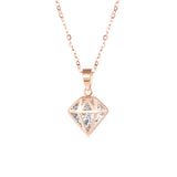 18K Gold Fashion Korean Version Of The Clavicle Personality Diamond Shaped Pendant Necklace Geometric Jewelry