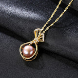 blessing bag wallet zircon pendant freshwater pearl necklace for  birthday gift pendant jewelry