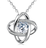 Heart Pave Clear Crystal CZ Necklaces