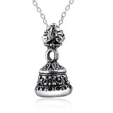 Ancient big bell necklace cheap generous silver necklace