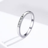 S925 Sterling Silver White Gold Plated cubic zirconia ring