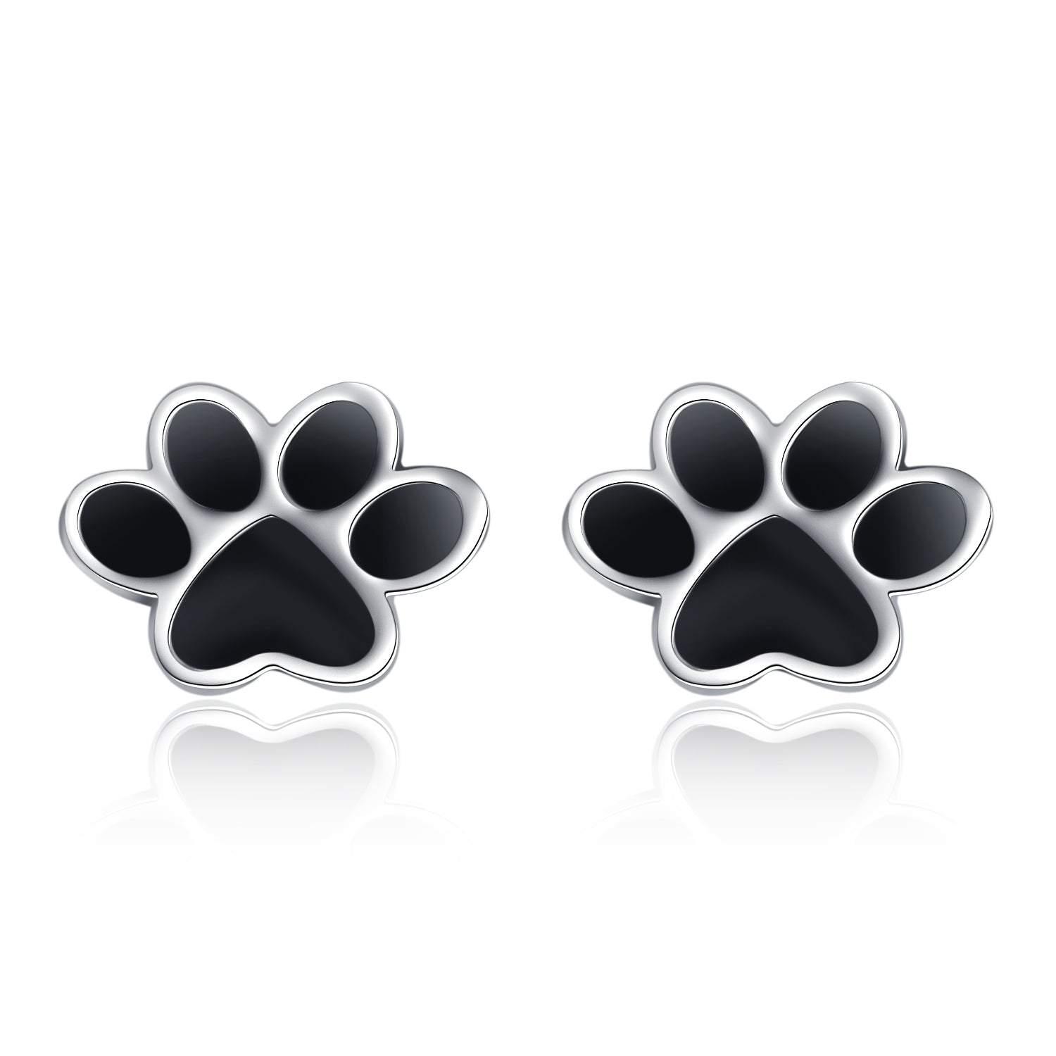 Dog Claw Earring Black Paw Silver Design Wholesale Best Quality