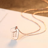 S925 sterling silver good luck Messages  rose gold plated pendant necklace