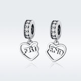 S925 Sterling Silver Oxidized Zirconia Friends Dangles Charms For Your Friends