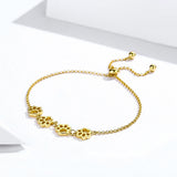 S925 sterling silver yellow gold plated cute pet claw mark bracelet