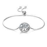 Hollow life tree cubic zircon S925 sterling silver European and American bracelet