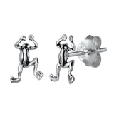  Silver Frog Stud Earrings