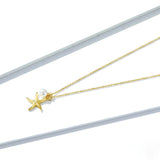 Summer Holiday Starfish with Pearl Pendant Necklace for Women Genuine 925 Sterling Silver Fine Jewelry