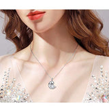 925 Sterling Silver Cubic Zirconia Cute Polar Sea Animal Seal Pendant Necklace for Women Teen Girls Birthday Gifts