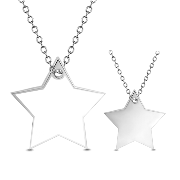 STAR PERSONALIZED PHOTO ENGRAVED PENDANT NECKLACE