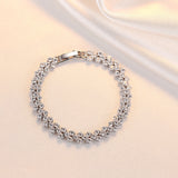 Silver Heart Tennis Bracelet Wholesale 925 Sterling Silver AAA Cubic Zircon Heart Shaped Jewelry