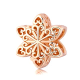 Silver Rose Gold Plated Snowflake Charms