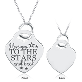 925 Sterling Silver Personalized Heart Necklace-Adjustable 16”-20”