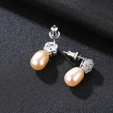 Women Pearl Earrings 925 Sterling Silver Freshwater Pearl Earrings Jewelry