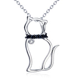 Cat Shaped Necklace Wholesale 925 Sterling Silver Cubic Zirconia Necklace
