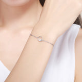S925 sterling silver white gold plated zircon sweetheart  bracelet