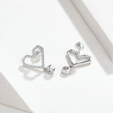 Heart Earrings for Women Sterling Silver 925 Cubic Zirconia Korean Fashion Jewelry Wedding Statement Jewelry Gifts