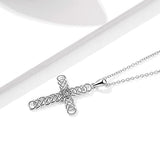 Romantic 925 Sterling Silver Women Necklace Celtic Knot Cross Necklace