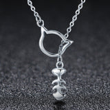 S925 Sterling Silver Cat Story Pendant Necklace Oxidized Necklace