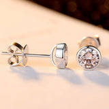 6mm CZ Earrings 925 Sterling Silver Round Design AAA Cubic Zircon Jewelry