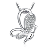 Butterfly Silver Pendant Necklace 