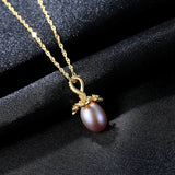 Infinity flower pearl pendant S925 Sterling silver necklace design for girl