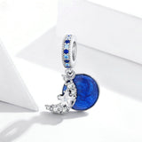 925 Sterling Silver Beautiful Night Sky Charm For Bracelet  Fashion Jewelry For Gift