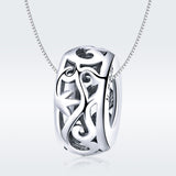 S925 Sterling Silver Oxidized Retro Roll Grass Charms