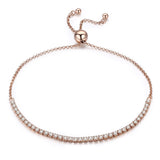  Silver Rose Gold Plated Zircon Elegant Companion Bracelet