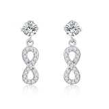 S925 Sterling Silver Creative Micro-Encrusted Diamond 8 Word Earrings Earrings Jewelry Cross-Border Exclusive