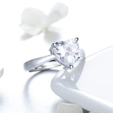 S925 Sterling Silver Promise Ring White Gold Plated cubic zirconia ring