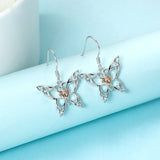 925 sterling silver earrings lovely hollow butterfly drop earrings original diy fashion jewelry making for women gift