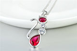 Cat Tail Red Cubic Zirconia Jewelry Necklace Fashionable Women Necklace