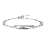 925 Sterling silver Bracelets for Women Customize Engrave Name Bar Bracelets & Bangles with Infinity Gift for Lovers