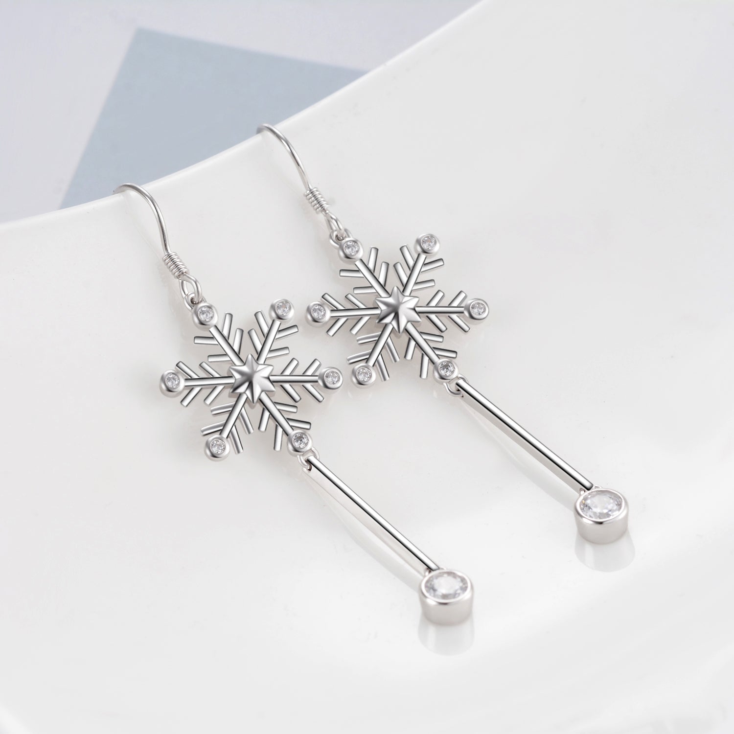 Snowflake Earrings Little Cubic Zirconia Drop Beautiful Jewelry Earrings
