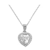 heart-shaped cubic zirconia pendant necklace