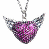 Heavy Heart Necklace Angel Wings Design Wholesale Necklace