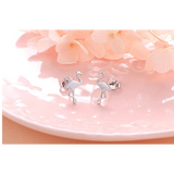925 Sterling Silver Cute Animal Flamingo Stud Earrings for Women Teen Girls Birthday Gift