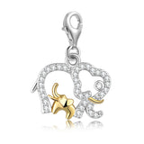 925 Sterling Silver Two-Color Size Elephant Accessories Korean Fashion Cute Animal Pendant Accessories