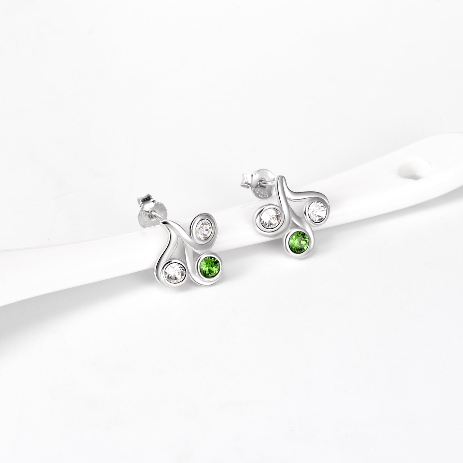 Green Gemstone Leaf Earrings High Quality Jewelry Design For Girl